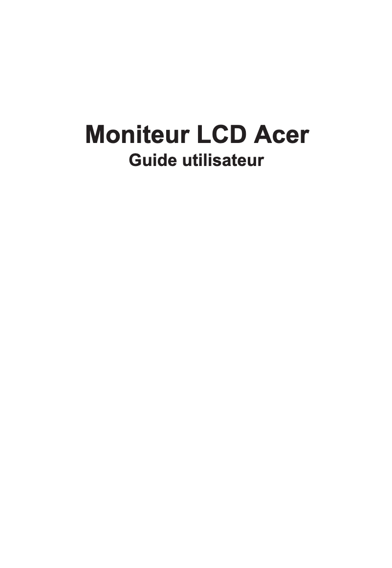 Page 1 de la notice Manuel utilisateur Acer SH272UE