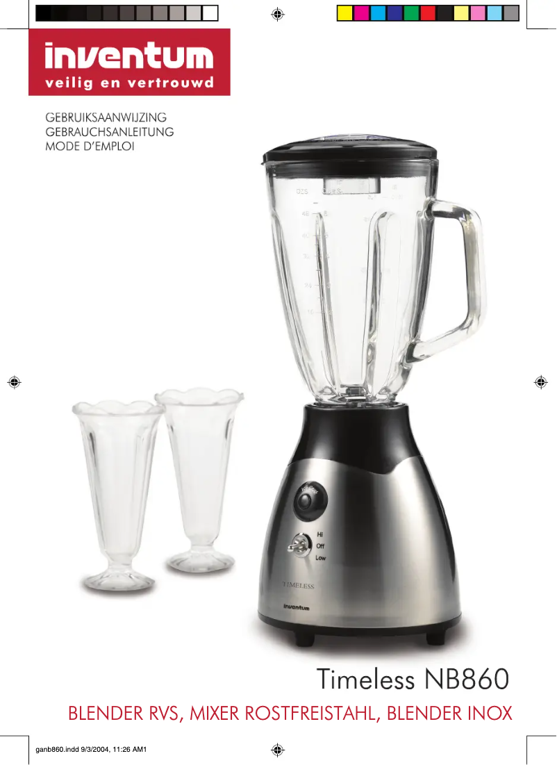 Page n°1 - Manuel utilisateur Inventum NB860