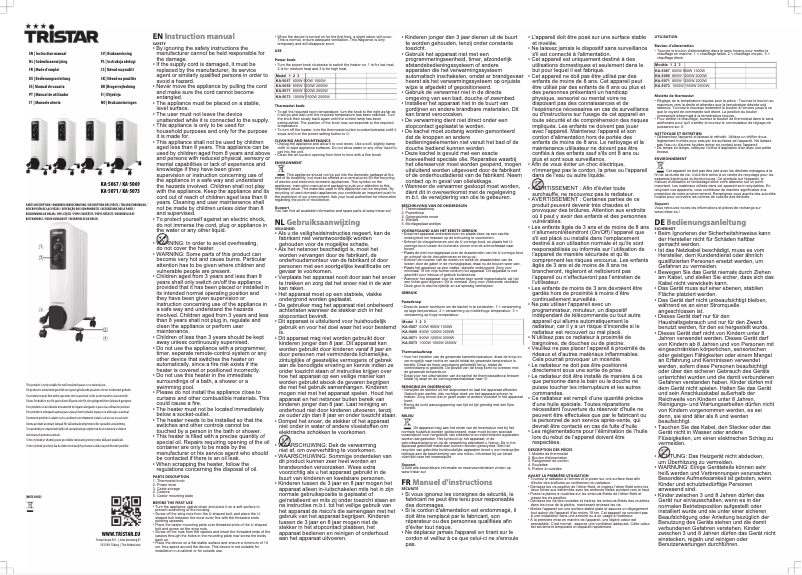 Page 1 of the manual User Manual TriStar KA-5067
