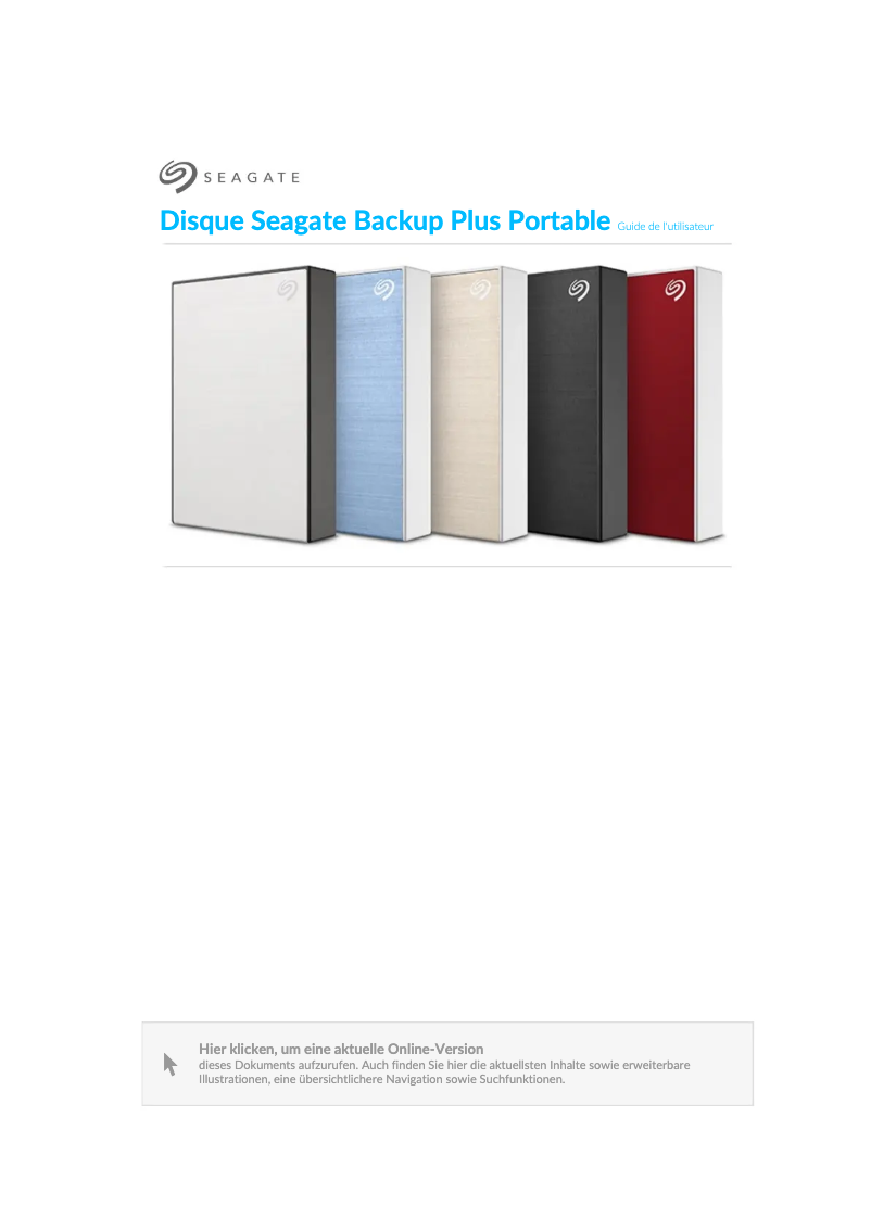 Page n°1 - Manuel utilisateur Seagate Backup Plus Portable