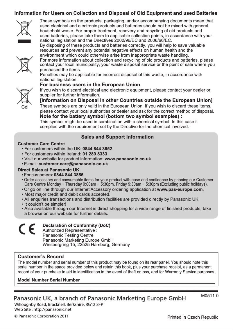 Page 1 de la notice Manuel utilisateur Panasonic TX-P50S30B