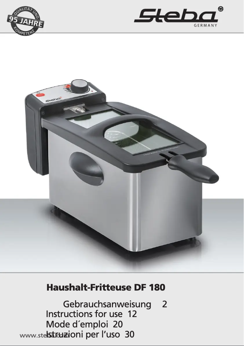Page 1 de la notice Manuel utilisateur Steba DF 180