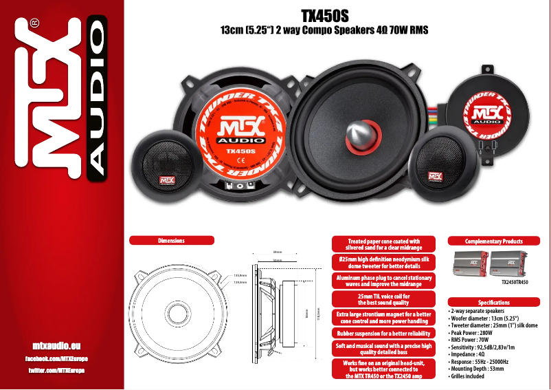 Page 1 de la notice Manuel utilisateur MTX Audio TX450S