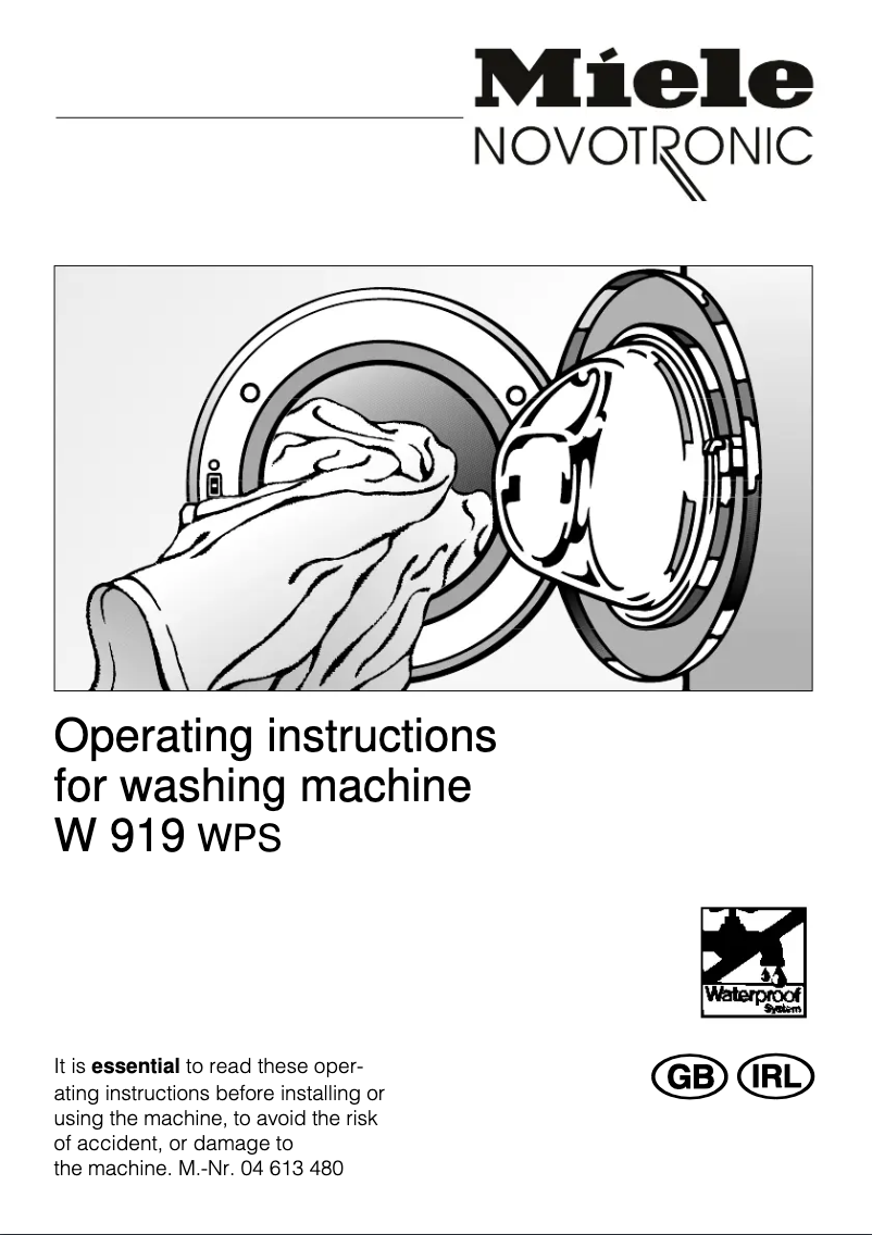 Page 1 de la notice Manuel utilisateur Miele Novotronic W 919