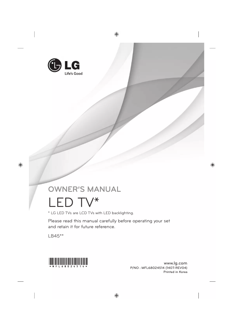 Page n°1 - Manuel utilisateur LG 28LB450B