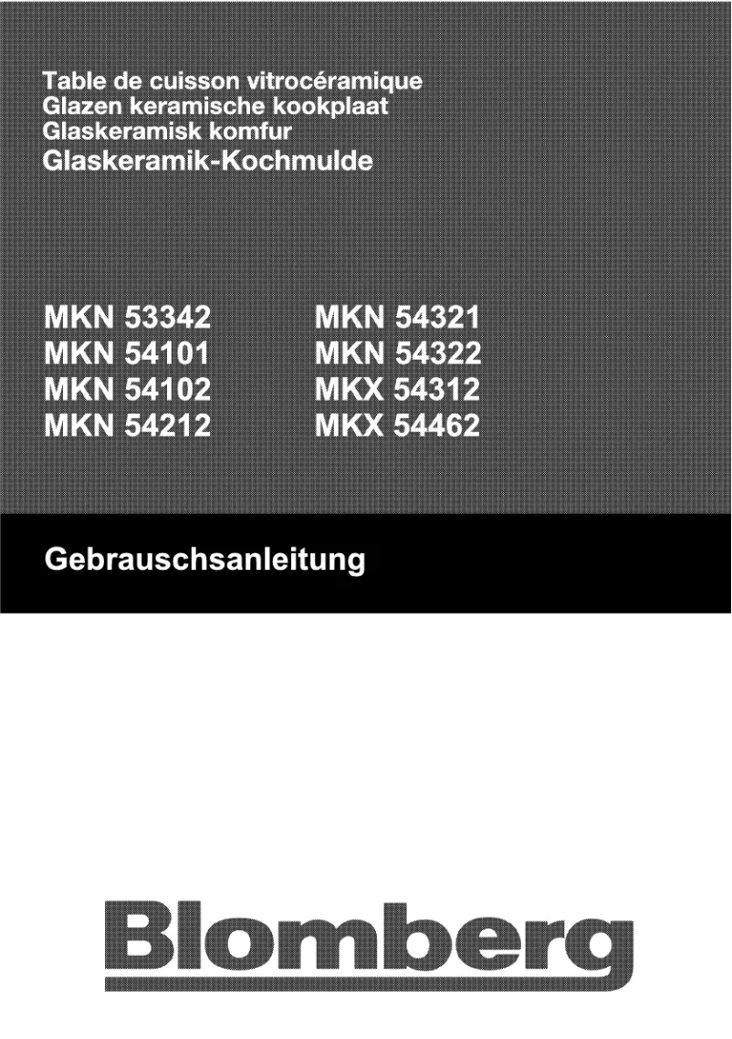 Page n°1 - Manuel utilisateur Blomberg MKN 54321 X