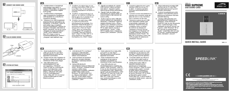 First page image of the manual for Vigo Supreme