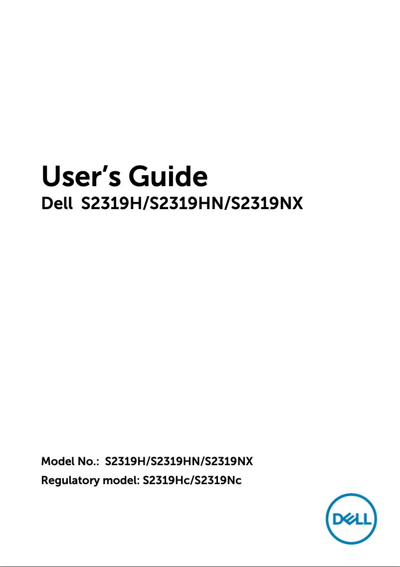 Page 1 de la notice Manuel utilisateur Dell S Series S2319H