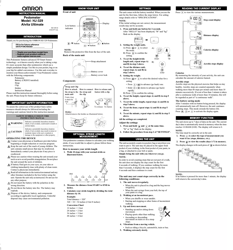 Page n°1 - Manuel utilisateur Omron Alvita Ultimate HJ-329