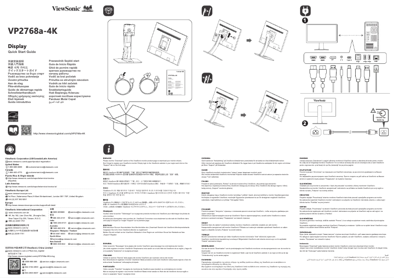 Page 1 de la notice Guide de démarrage rapide Viewsonic VP2768A-4K