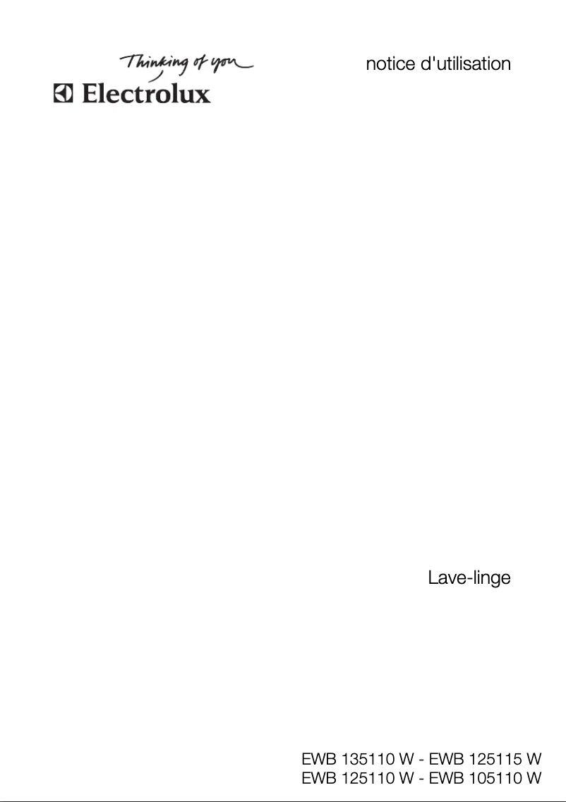 Page 1 de la notice Manuel utilisateur Electrolux EWB125110W