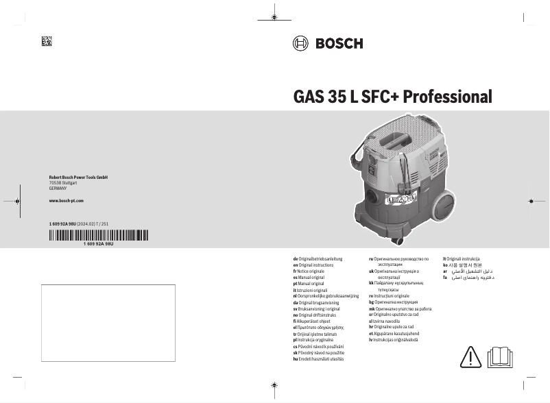 Image de la première page du manuel de l'appareil GAS 35 L SFC+ Professional