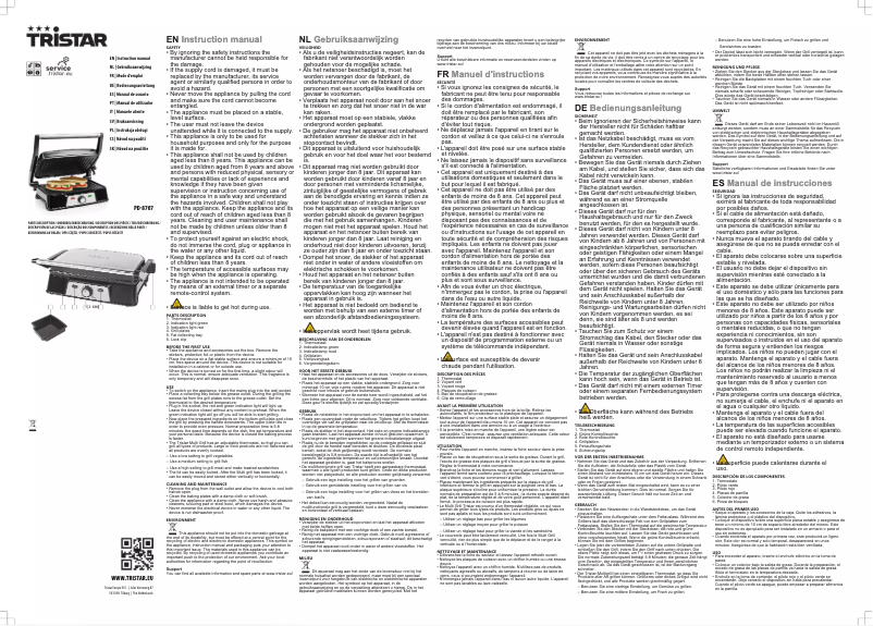 Page n°1 - Manuel utilisateur TriStar PD-8707