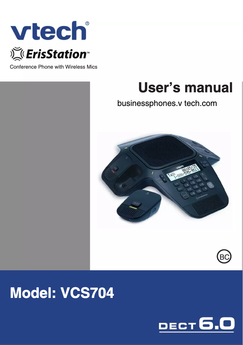 Page n°1 - Manuel utilisateur AT&T ErisStation VCS704