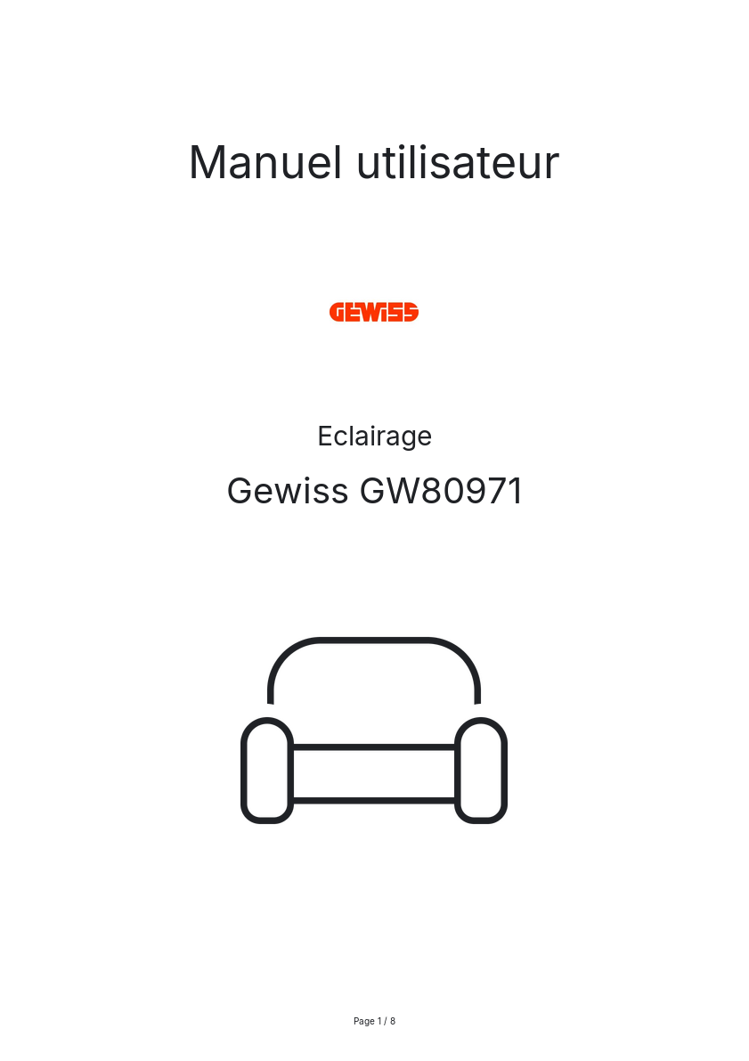 Page n°1 - Manuel utilisateur Gewiss GW80971