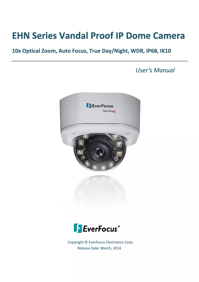 Page 1 de la notice Manuel utilisateur EverFocus EHN3261