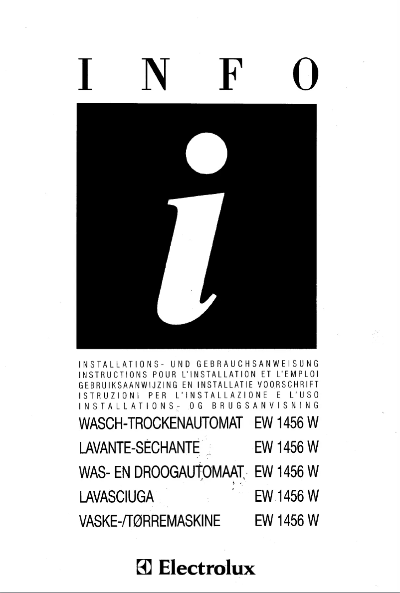 Image de la première page du manuel de l'appareil EW1456W