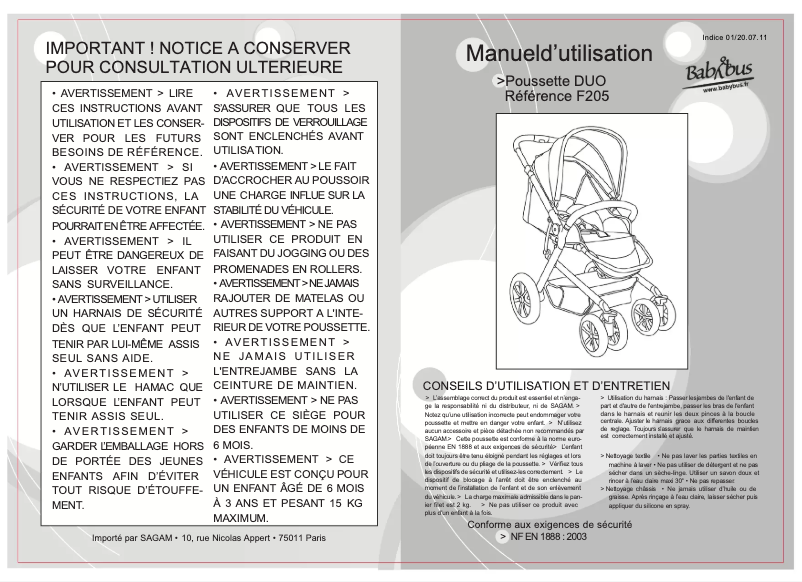 Página 1 del manual Manual de usuario Babybus Duo