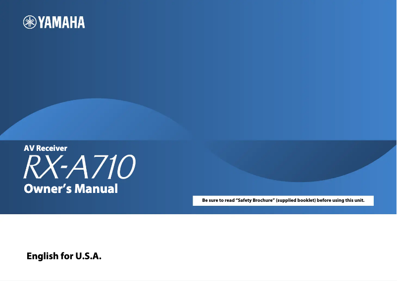Página 1 del manual Manual de usuario Yamaha RX-A710