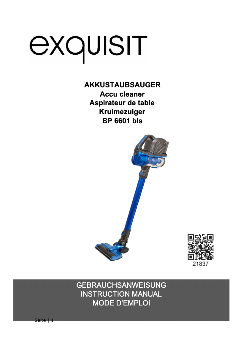 Página 1 del manual Manual de usuario Exquisit BP 6601 bls