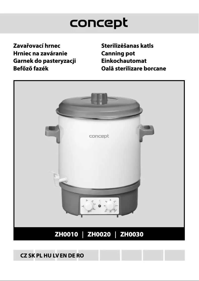 Page 1 de la notice Manuel utilisateur Concept ZH0030