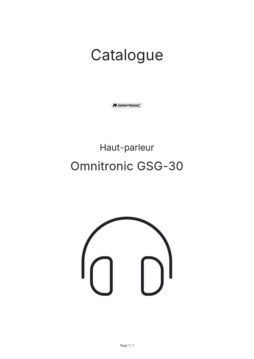 Page n°1 - Catalogue Omnitronic GSG-30
