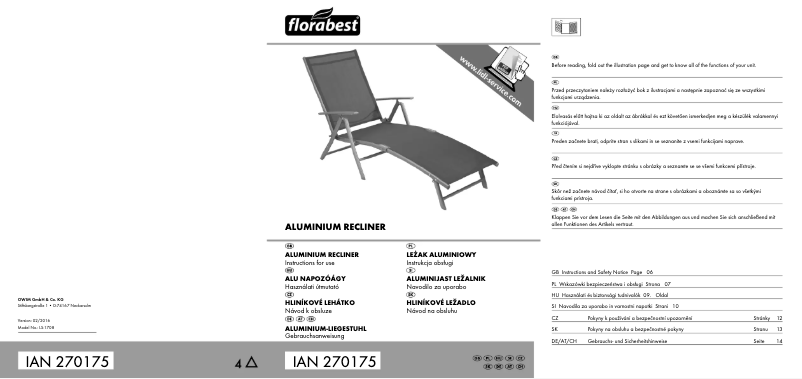 Page 1 de la notice Manuel utilisateur Florabest IAN 270175