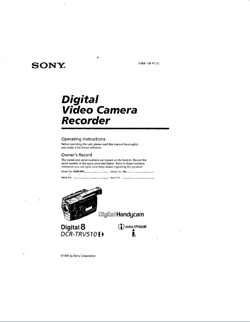 Page 1 de la notice Manuel utilisateur Sony DCR-TRV510