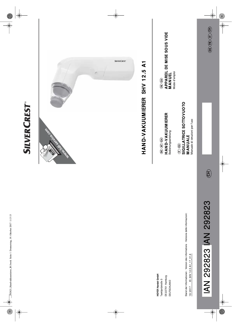 Page 1 de la notice Manuel utilisateur SilverCrest SHV 12.5 A1