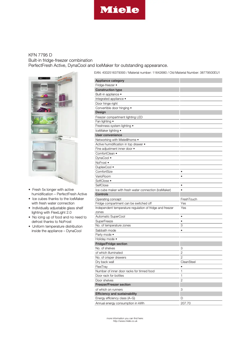 Image de la première page du manuel de l'appareil KFN 7795 D