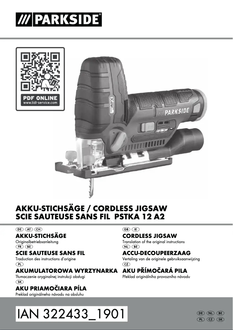Página 1 del manual Manual de usuario Parkside PSTKA 12 A2