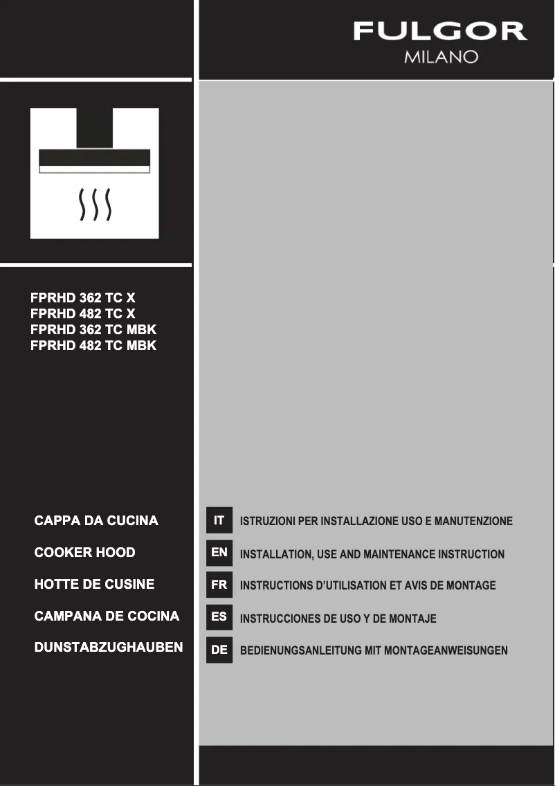 Page n°1 - Guide d'installation Fulgor Milano FPRHD 482 TC MBK
