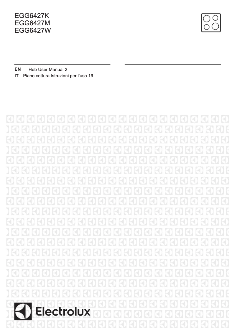 Page 1 de la notice Manuel utilisateur Electrolux EGG6427K