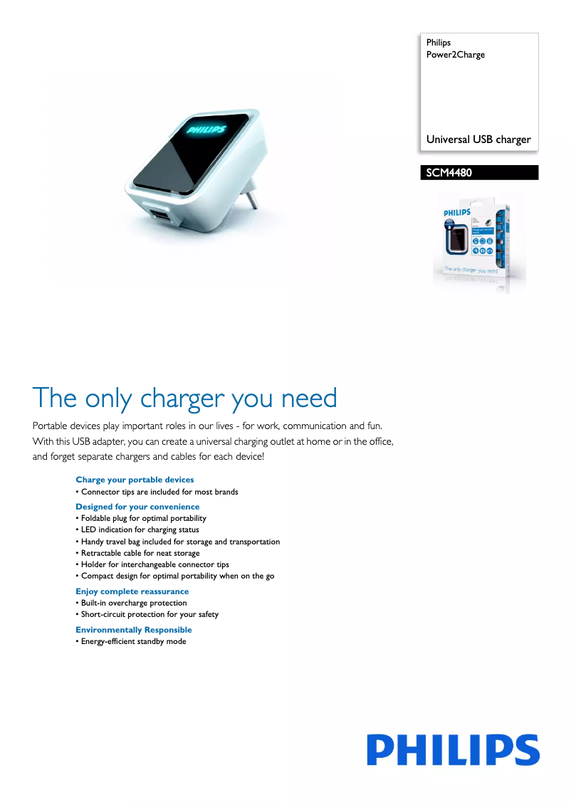 Page n°1 - Brochure Philips Power2Charge SCM4480