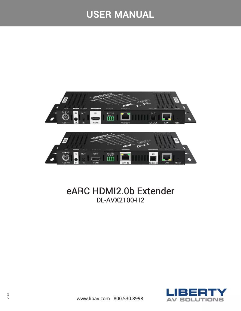 Image de la première page du manuel de l'appareil DL-AVX2100-H2