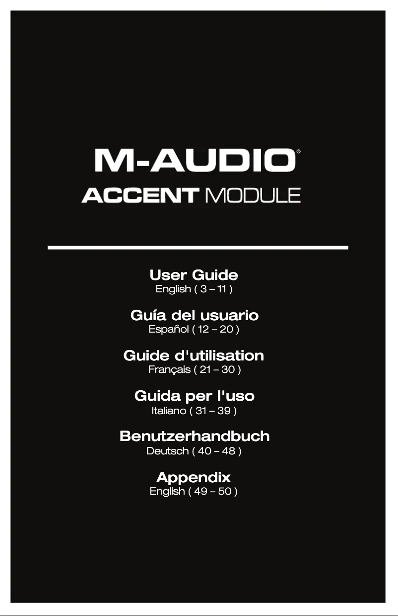 Page n°1 - Manuel utilisateur M-Audio Accent Module