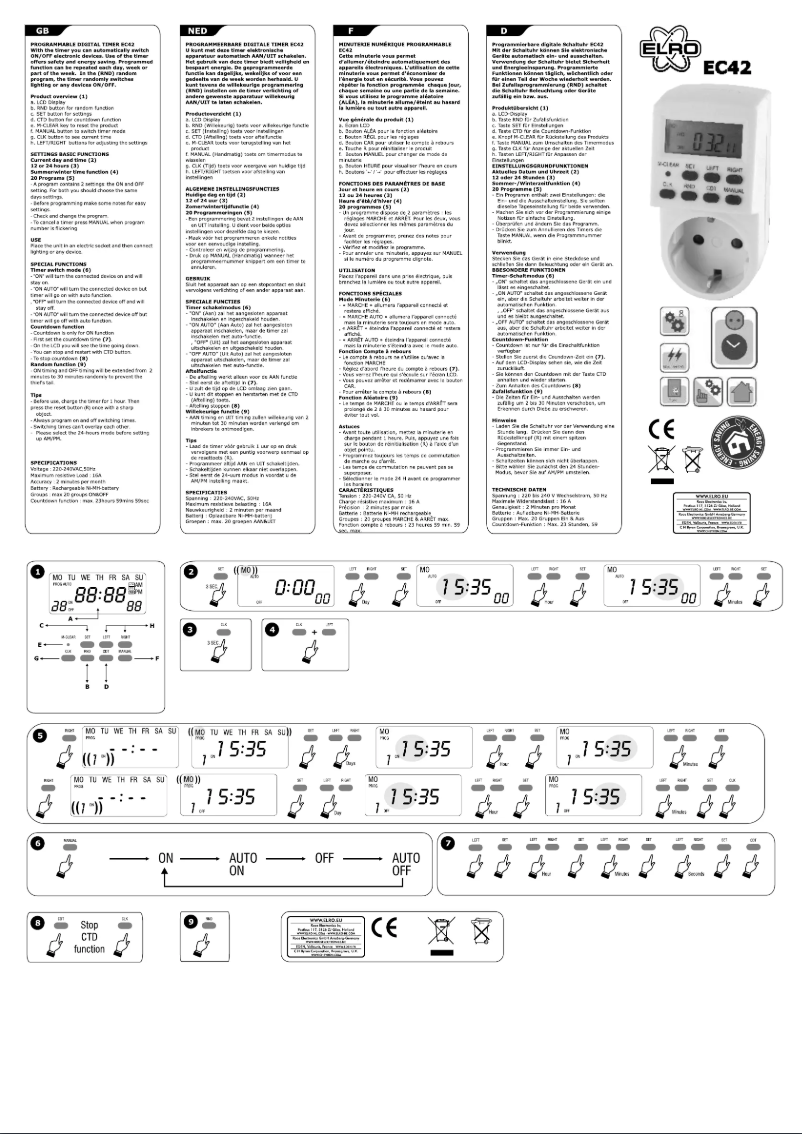 Página 1 del manual Manual de usuario Elro EC42