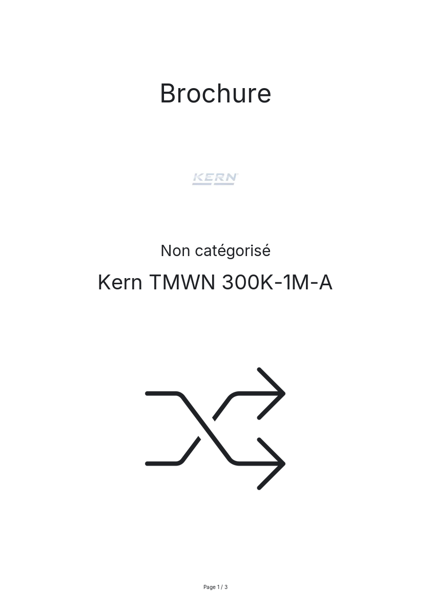 Image de la première page du manuel de l'appareil TMWN 300K-1M-A