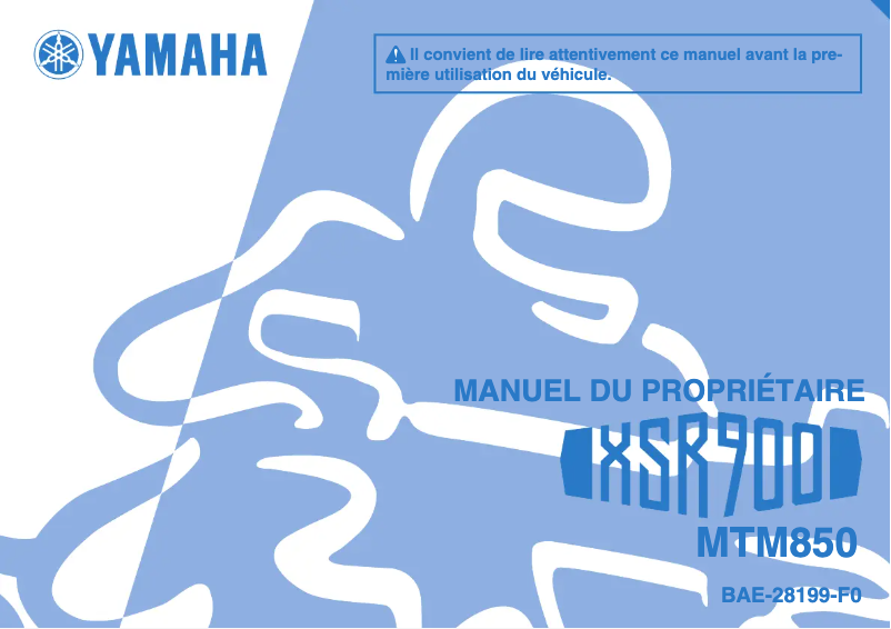 Page 1 de la notice Manuel utilisateur Yamaha XSR900 (2019)