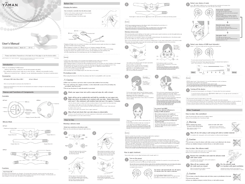Page 1 de la notice Manuel utilisateur YA-MAN Medi Lift
