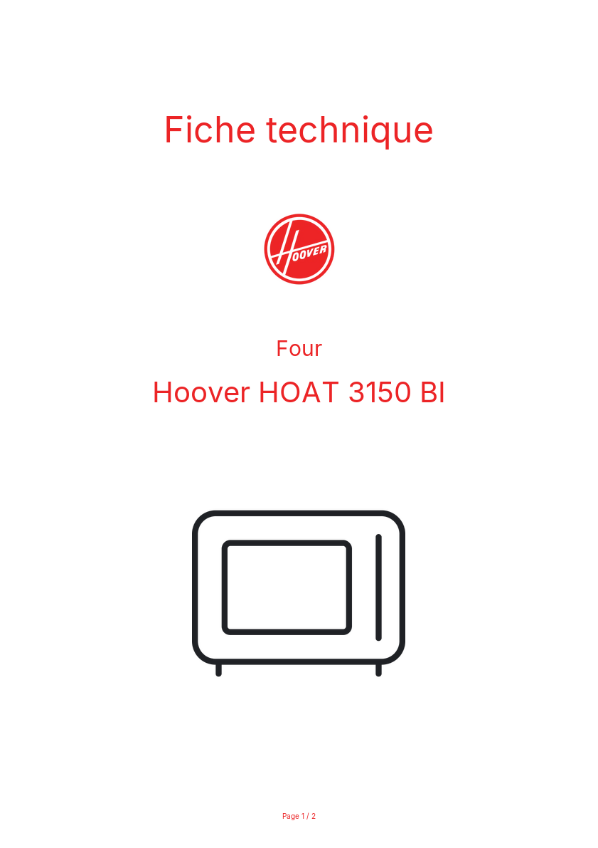 Image de la première page du manuel de l'appareil HOAT 3150 BI