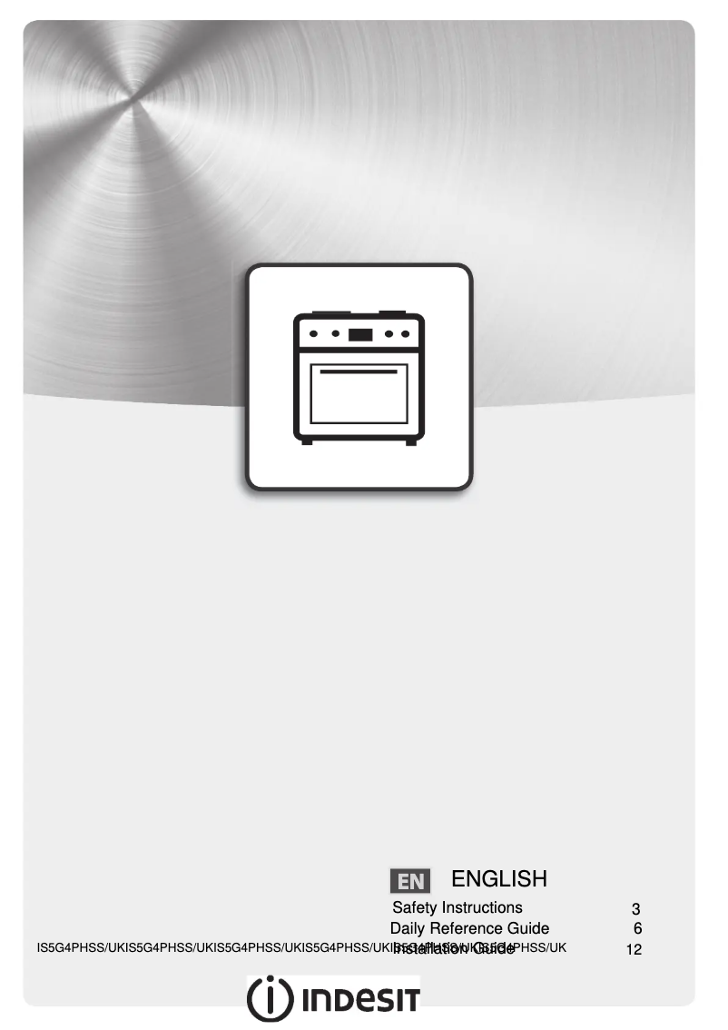 Page n°1 - Instructions / montage Indesit IS5G4PHSS/UK