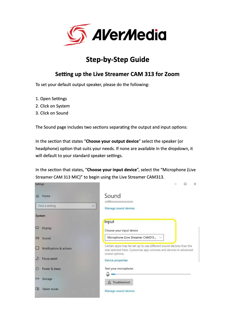Page 1 de la notice Guide d'installation AVerMedia AS315