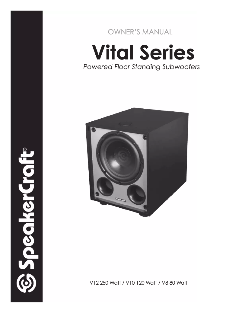 Page 1 de la notice Manuel utilisateur SpeakerCraft Vital V10