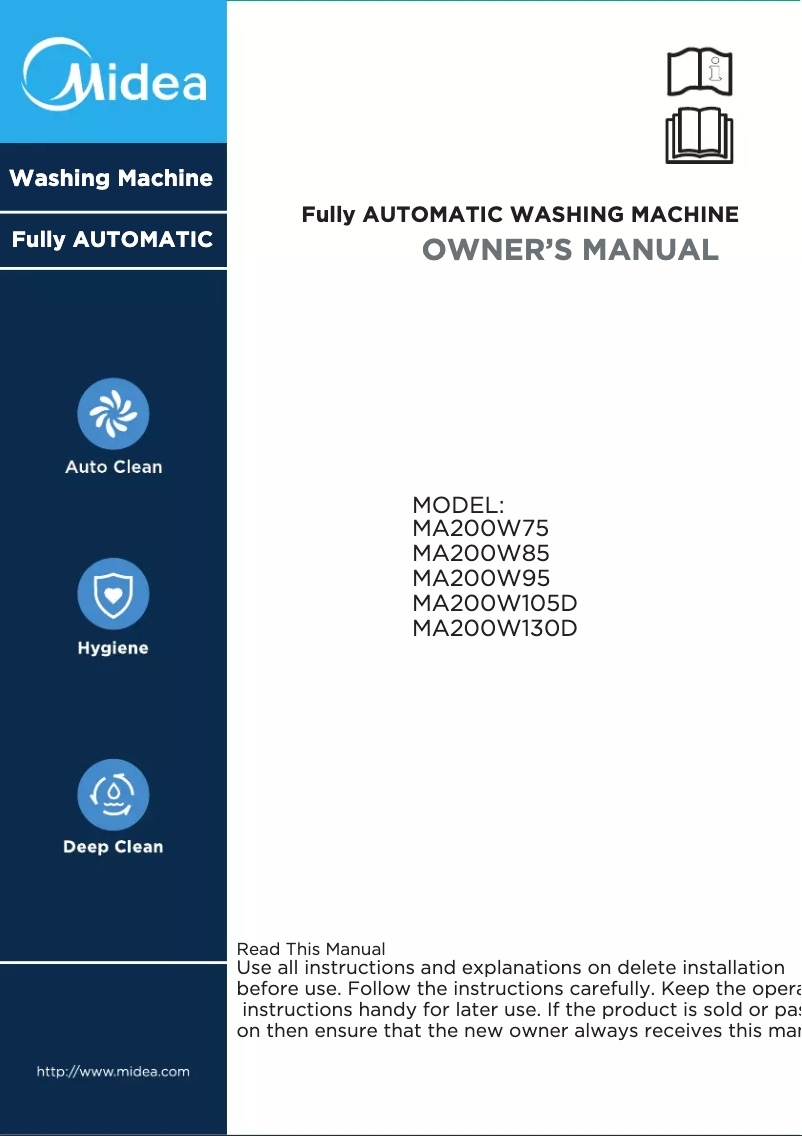 Page n°1 - Manuel utilisateur Midea MA200W85