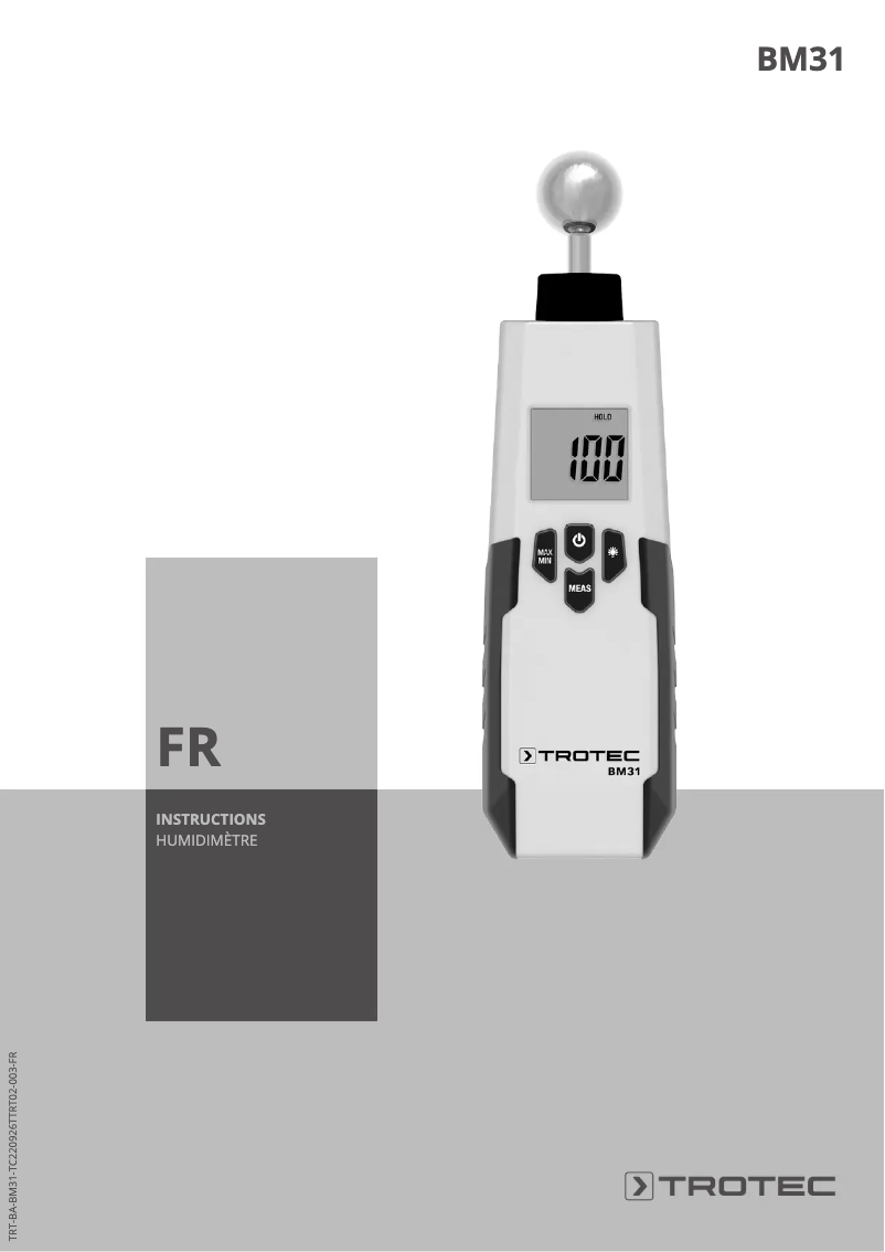 Image de la première page du manuel de l'appareil BM31