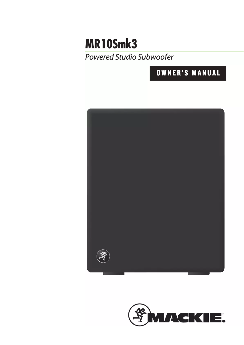 Page 1 de la notice Manuel utilisateur Mackie MR10Smk3