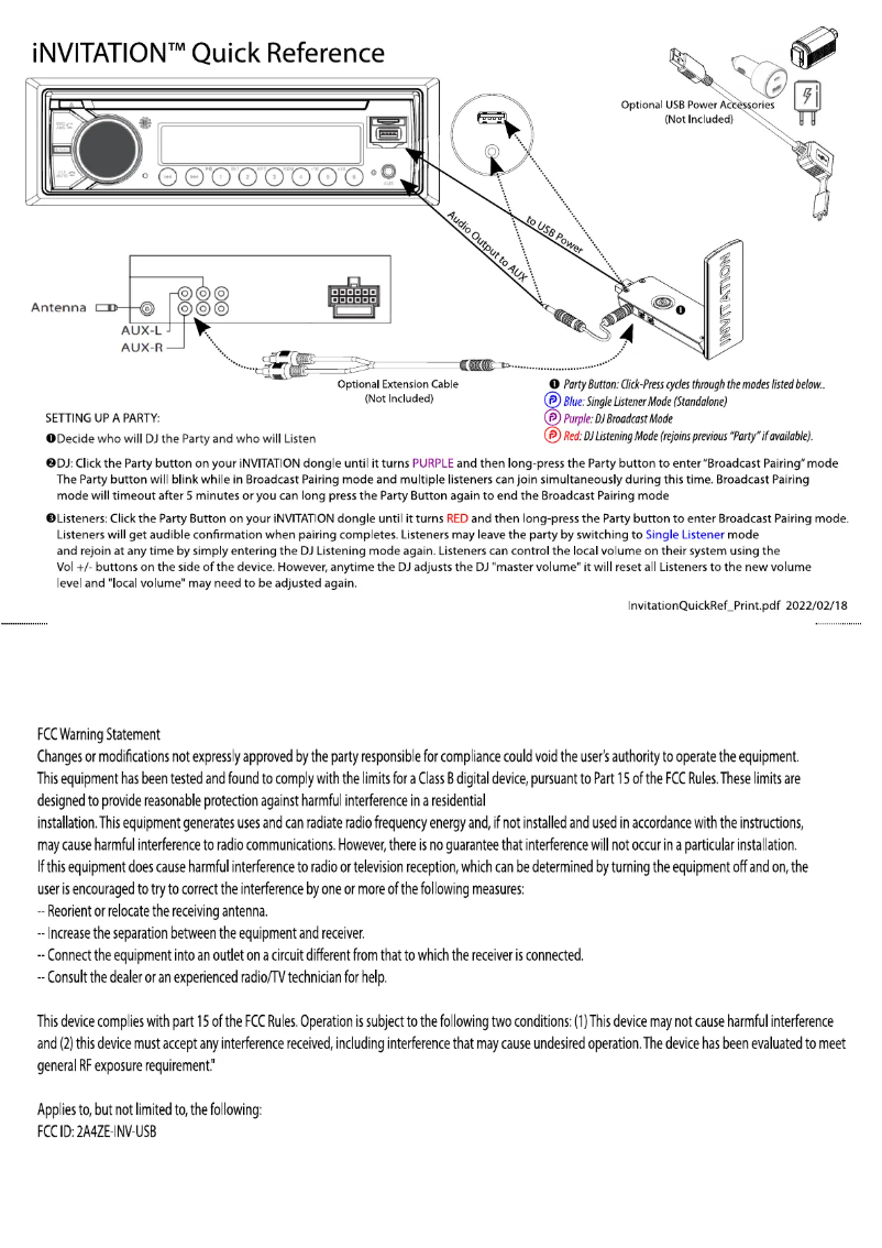 Page 1 of the manual User Manual Bazooka iNVITATION