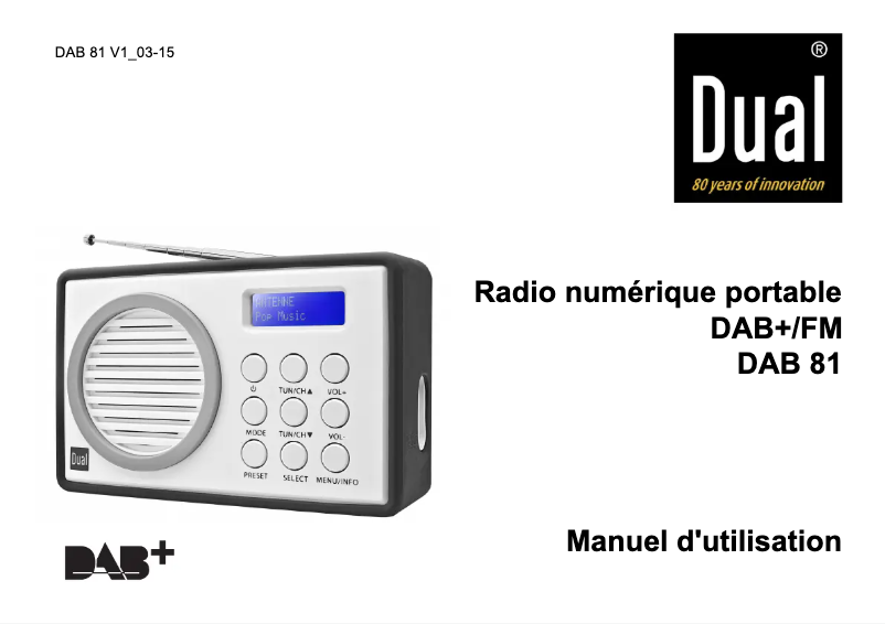 Image de la première page du manuel de l'appareil DAB 81
