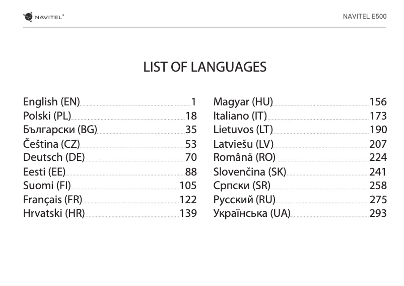 Image de la première page du manuel de l'appareil E500